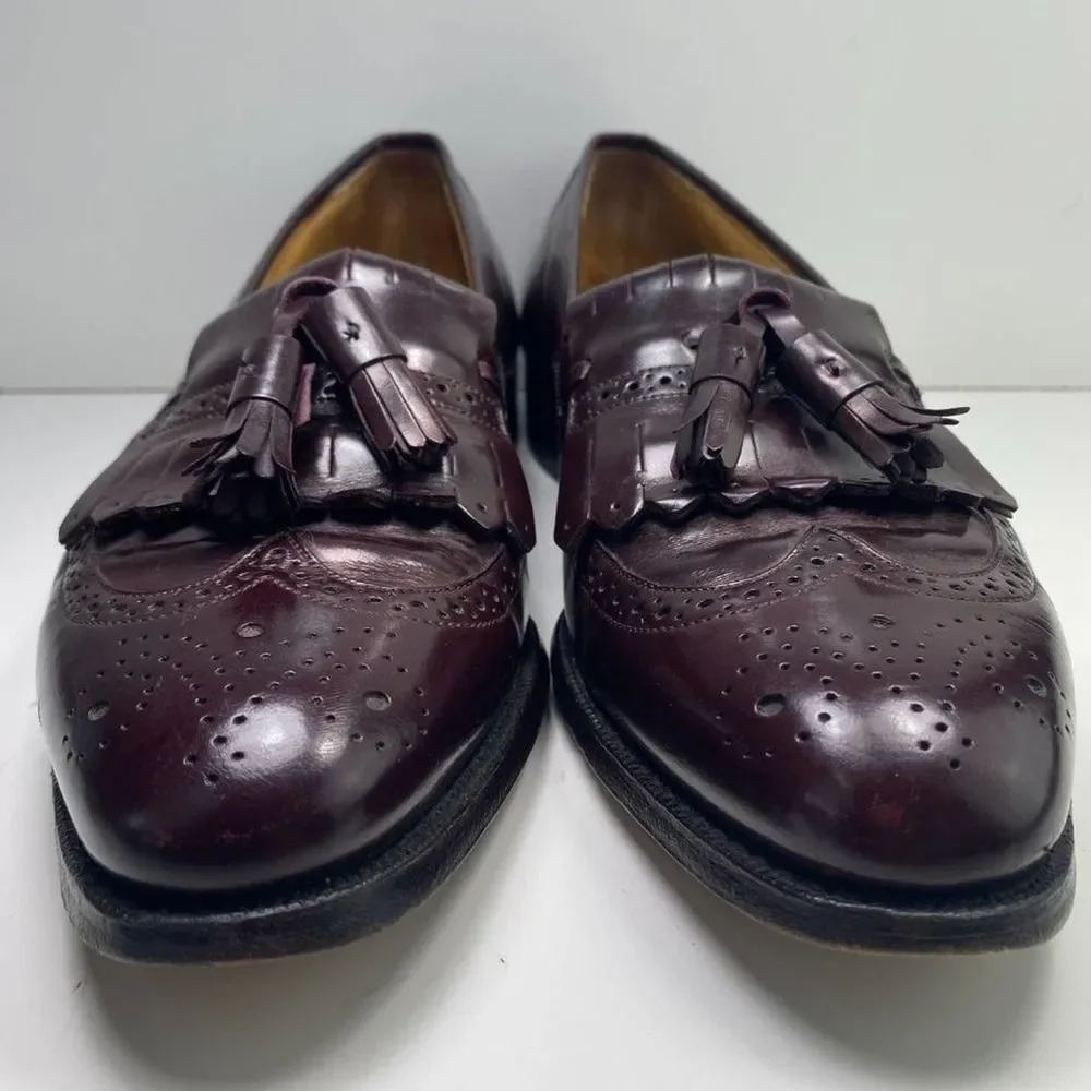 Johnston & Murphy Optima Dress Shoes Loafers Kiltie Tassel Burgundy Size‎ 10B